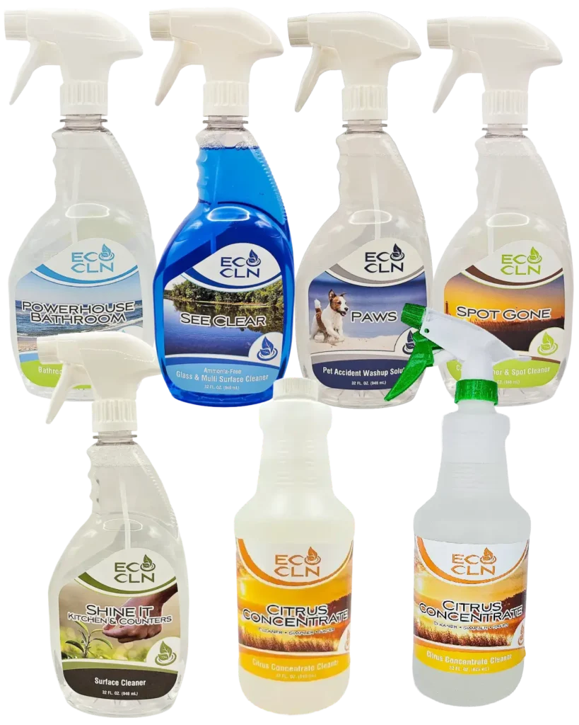 Eco Cln Full Monty Package with all five cleaners, Citrus Concentrate and sprayer