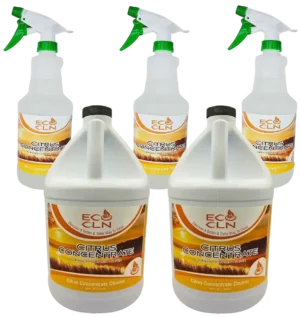 Eco Cln Jumbo Kit with 2 gallons Citrus Concentrate and 3 dilution bottle