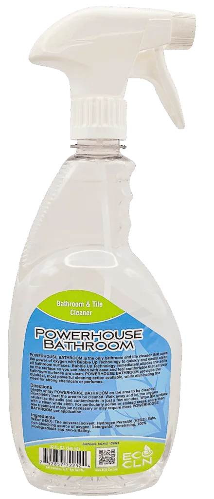Eco Cln Powerhouse non-toxic bathroom and tile cleaner bottle