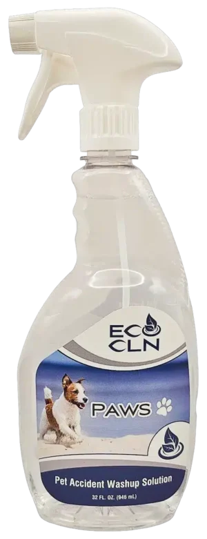 Eco Cln PAWS pet accident and urine odor cleaner spray bottle