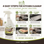 Four steps for kitchen cleanup with Eco Cln Shine-It