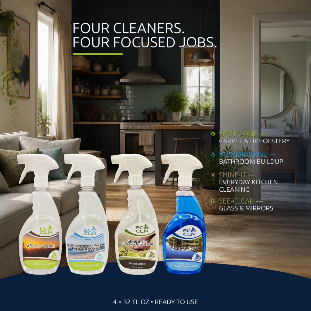 Four focused cleaning jobs covered by the Eco Cln Basics Package