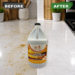 Before and after cleaning example for Eco Cln Citrus Concentrate