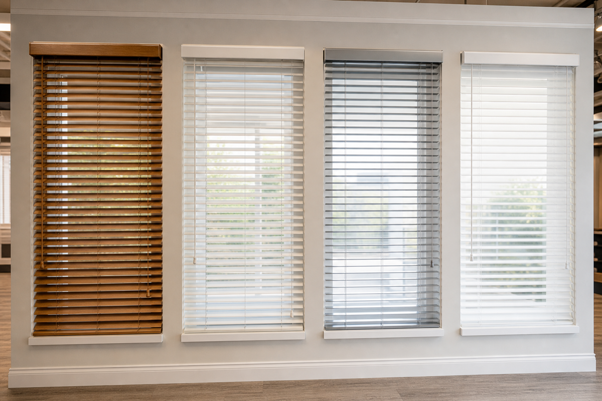 Different blind materials that may require different cleaning methods.