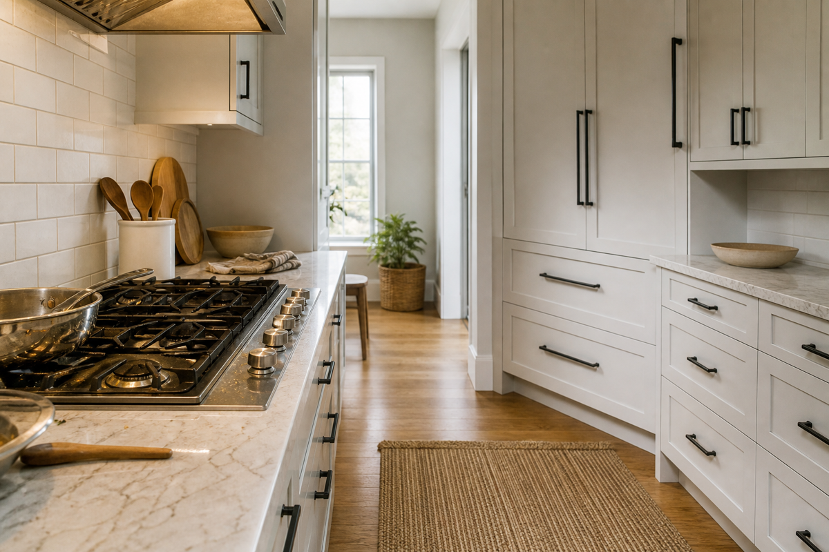Kitchen areas for daily grease wipe-downs compared with weekly cleaning zones.
