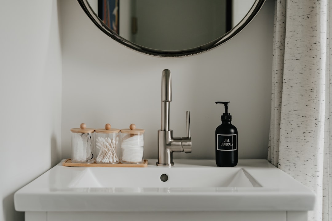 Modern bathroom vanity and sink for cleaner comparison